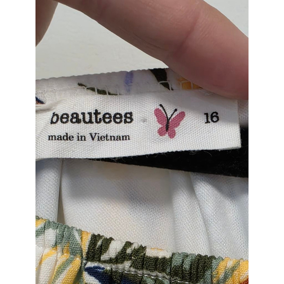 Women's beautees Dress Size 16 White Multi-color Floral - Picture 6 of 7
